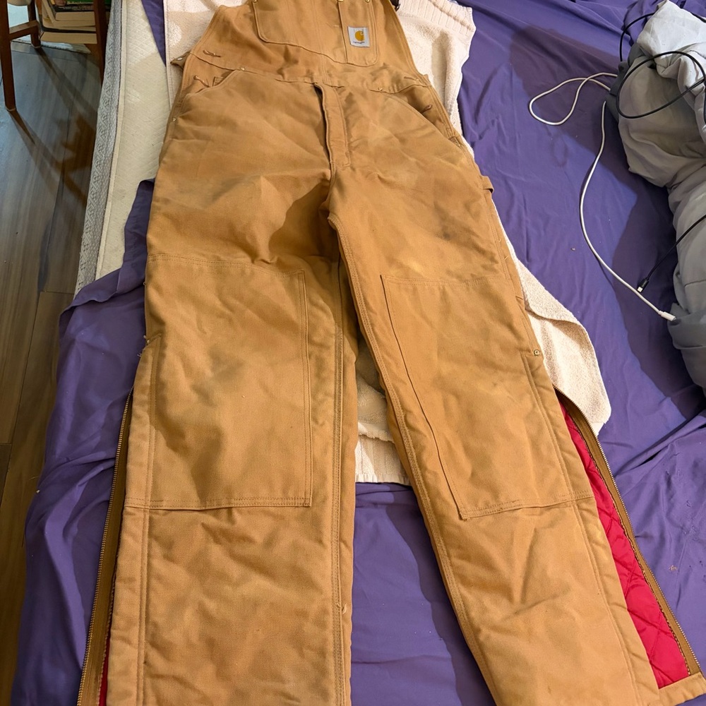 Carhartt Men's Insulated Bib Overalls-Brown- 36X32